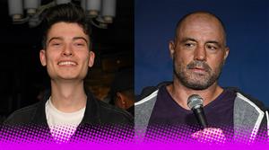 YouTuber WiIINE (L) and Joe Rogan (R)