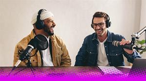 University students in recording studio - stock photo