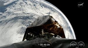 Incredible image of the Sentinel-6B on its way to orbit. Image credit: ESA/NASA