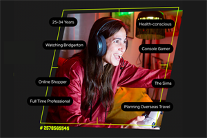 woman with headphones on