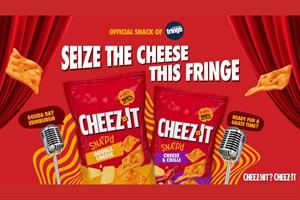 Packets of Cheez-Its with microphones