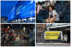 Clockwise from top left: Nestlé, Premier League, The Guardian and Eurostar