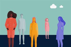 An illustration with figures of people representing ethnic and gender diversity (Getty Images/Namthip Muanthongthae)