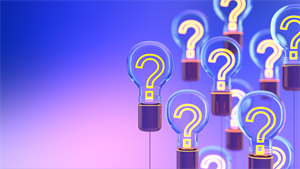 lights bulbs with question marks inside
