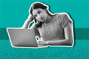Person sat in front of a laptop