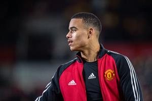 Mason Greenwood during the Premier League match between Brentford and Manchester United at Brentford Community Stadium on January 19 2022 (Photo by Sebastian Frej/MB Media/Getty Images)