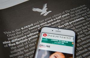 The Independent went fully digital in 2016. (Photo credit should read Leon Neal/AFP via Getty Images).