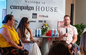 The panel (L-R): Francella-Faver, Sidhu and Case. (Photos courtesy of Playe)