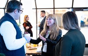 Kathy Bloomgarden (c), CEO of Ruder Finn, which hosted this roundtable, took part in a senior-level conversation, held at the IBM Pavilion in Davos, about how comms can work with AI to make the discipline even stronger.