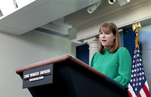 Bedingfield steps in for former spokesperson Jen Psaki in March. (Photo credit: Getty Images). 