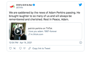Chili’s pays tribute to Vine star and ‘welcome to Chili’s’ meme creator Adam Perkins