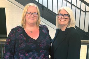 Lorna Hughes, Harvard managing director of PR, AR and marketing (left), with CEO Rachel Friend