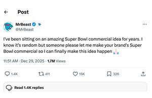 The Social Skinny: MrBeast steers Salesforce’s Super Bowl spot; New Pinterest CMO