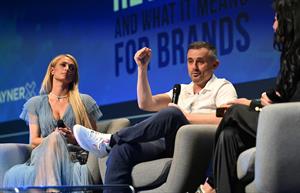 Gary Vaynerchuk discusses NFTs with Paris Hilton at the Cannes Lions Festival of Creativity this year. (Photo credit: Getty Images). 