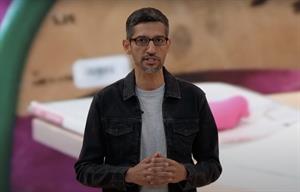 Alphabet and Google CEO Sundar Pichai at the company's annual I/O developer conference in May.