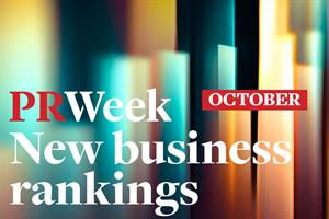 PRWeek new-business rankings: FieldHouse Associates storms into league thanks to October wins