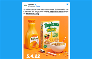 ‘It might not be for everyone but could be for you’: Tropicana’s CMO dishes on cereal meant to be mixed with orange juice