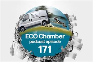 A dog representing the OEP chasing a can with the logo DEFRA on it