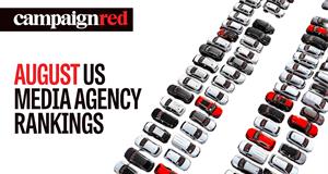 Campaign Red logo reading August US Media Agency Rankings next to stock art of cars in a parking lot
