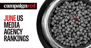 Campaign Red logo next to black and white photo of a bowl of pet food kibble with one kibble colored red