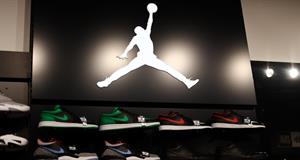 Nike Air Jordan shoes are seen at the store in Krakow, Poland