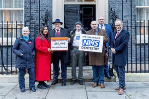 British Dental Association campaigners outside Number 10