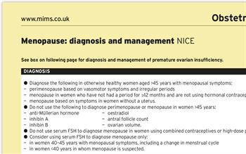 Quick-reference MIMS summary of NICE menopause guidance now available