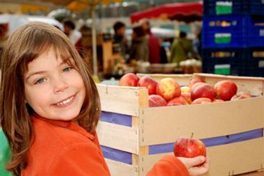 A market stall was used to promote healthy living, including handing out vouchers for fruit and vegetables (Photograph: istock)