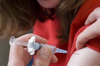 HPV vaccine administered to a young girl