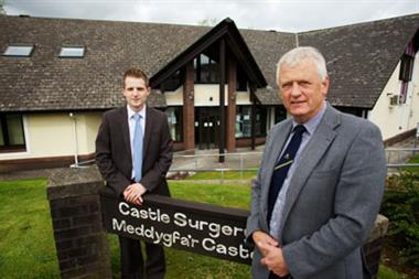Mr Gimblett, left, practice manager at the Castle Surgery and GP Dr Rhidian Lewis