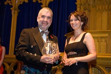 RCGP Scotland chairman Dr Ken Lawton (left) awarding Dr Canning her prize 