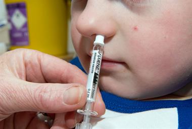 A child receives the 2013/14 Fluenz vaccine (Photo: SPL)
