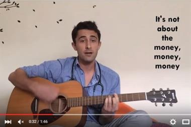 Dr Eirion Slade: protest song over junior doctors' pay