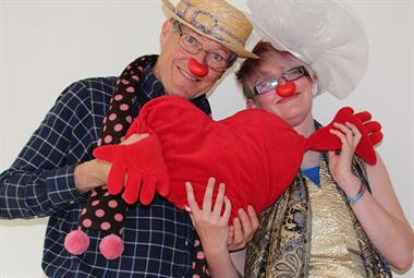 GP and clown improvisation facilitator Dr David Wheeler (left) (pic: author image)