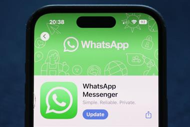 WhatsApp in the app store on a phone