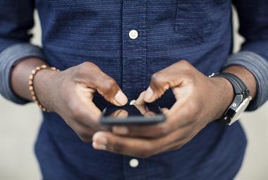 Person looking at a smartphone