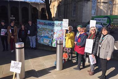 Keep Our NHS Public protesters in Oxford (Photo: Bill Mackeith)