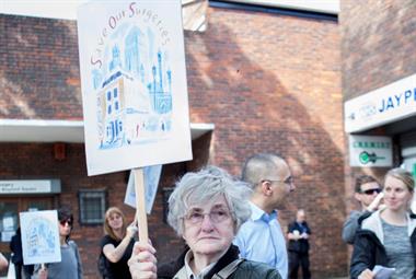 East Londoners joined protests over MPIG cuts that put practices at risk (Photo: Wilde Fry)