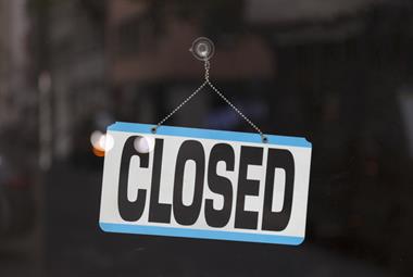 Closed sign in window