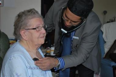 On-call GP Dr Ruhul Amin visits a patient in Bedford (Photo: Bedfordshire CCG)