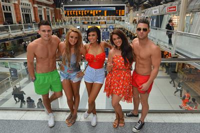 Mint: the cast of Geordie Shore at Liverpool Street station