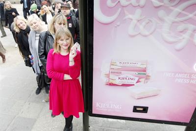 Mr Kipling: Joanna Page fronts bus shelter cake dispenser initiative