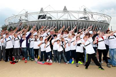 Sported: youngsters from the charity's member organisations at the Olympic Park