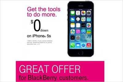 T-Mobile: US promotion offers BlackBerry customers free upgrade to iPhone 5s