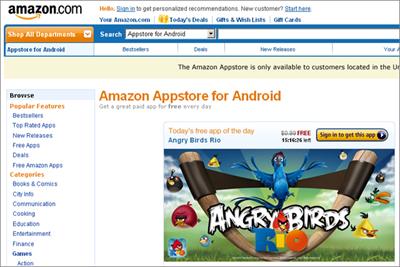 Amazon US: opens its Android app store