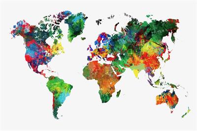 A colourful, stylised map of the world (Getty Images/Sorendls)