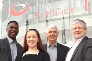 Showsec's Julian Kumah and Kayley Grieves, and Robert Penfold and Simon Kent from HIC