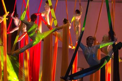 Mace stages record-breaking aerial silk performance for 25th anniversary with Private Drama