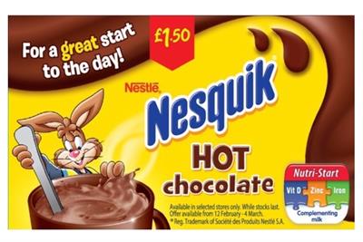 Nesquik: banned from making 'great start to the day' claim