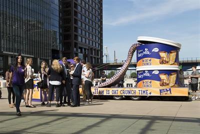 The tour was designed to promote Cadbury's new Dairy Milk Oat Crunch biscuit
